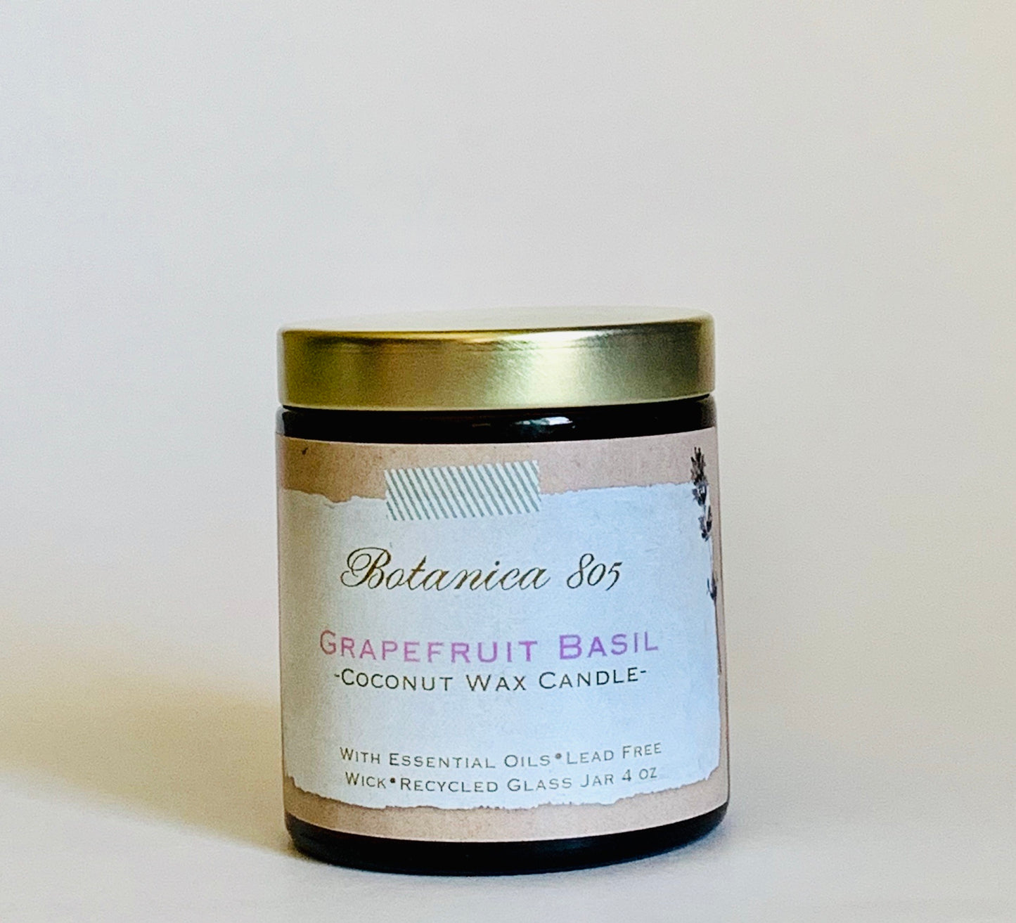 Grapefruit Basil Coconut Wax Candle