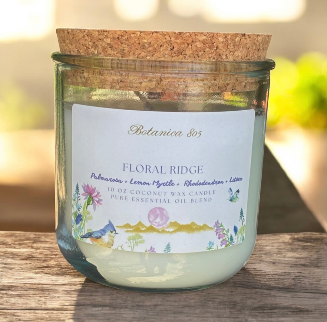 Coconut Wax Candle| 10 oz Recycled Spanish Glass
