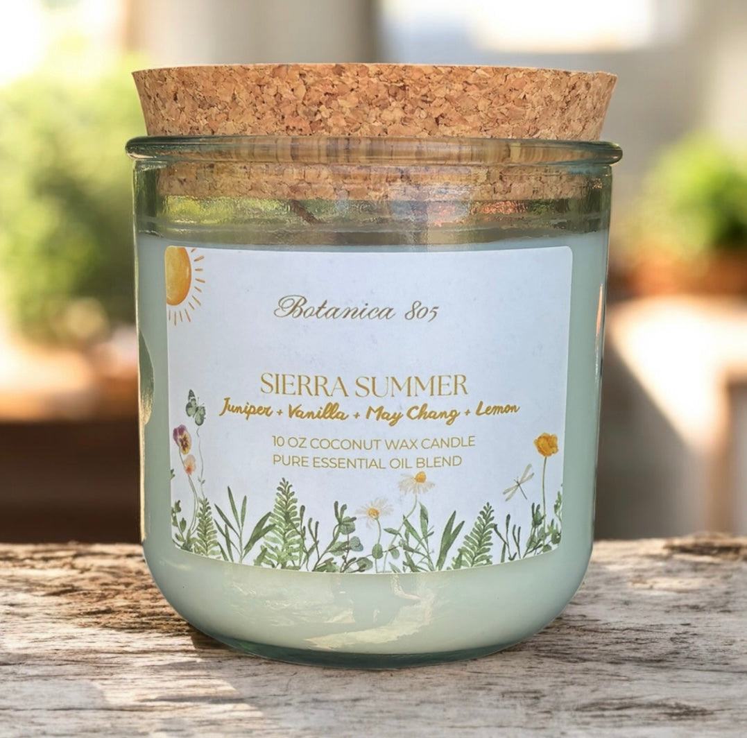Coconut Wax Candle| 10 oz Recycled Spanish Glass
