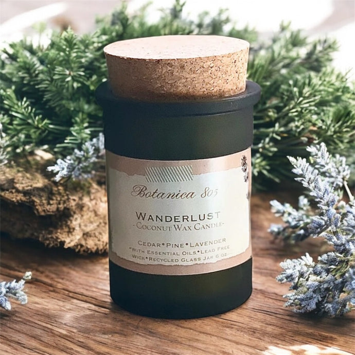 Wanderlust Coconut Wax Candle-Cedar, Lavender + Pine.