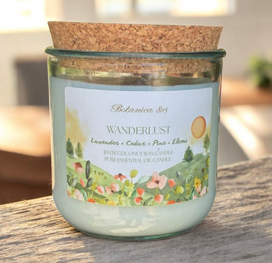Coconut Wax Candle| 10 oz Recycled Spanish Glass