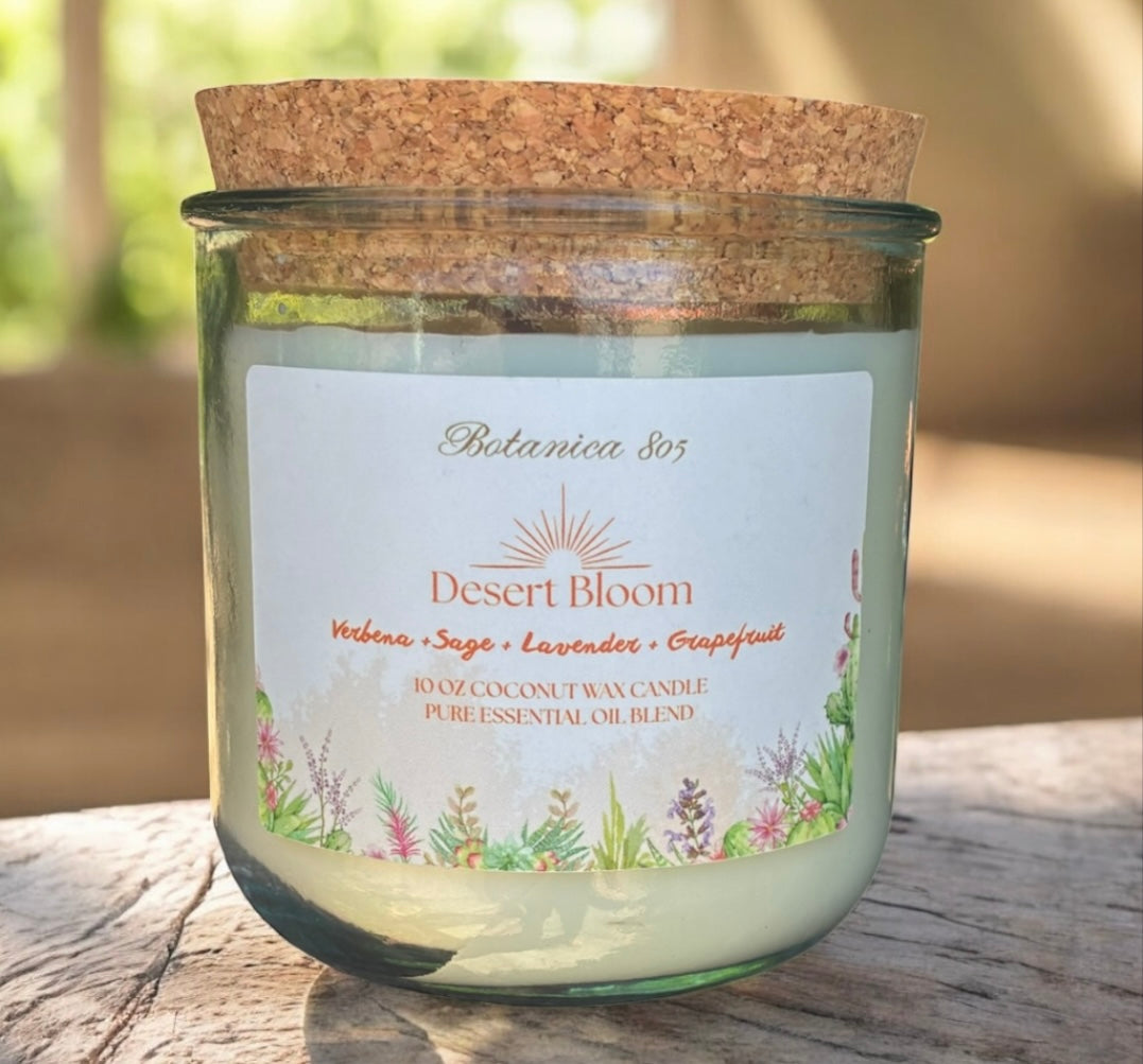 Coconut Wax Candle| 10 oz Recycled Spanish Glass