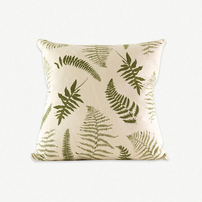 Fronds Fern Pillow Cover w/ Faux Down Insert