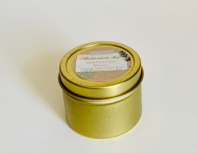 Grapefruit Basil Coconut Wax Candle