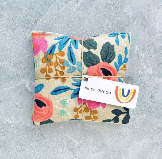 Organic Lavender Sachets in Rosa Floral Canvas - Set of 2